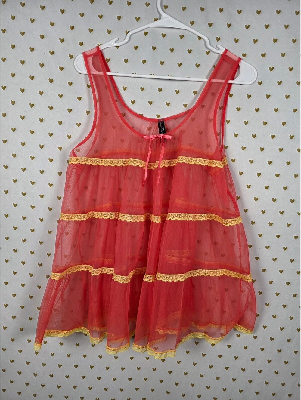 Vintage 2007 Victoria's Secret Sexy Little Things Mesh Babydoll Top M Y2K